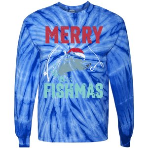 Merry Fishmas Funny Christmas For Family Fish Fisher Gift Tie-Dye Long Sleeve Shirt