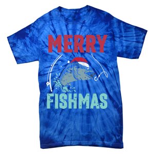 Merry Fishmas Funny Christmas For Family Fish Fisher Gift Tie-Dye T-Shirt