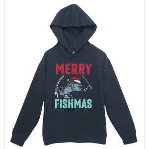 Merry Fishmas Funny Christmas For Family Fish Fisher Gift Urban Pullover Hoodie