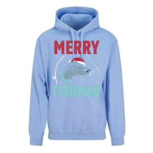 Merry Fishmas Funny Christmas For Family Fish Fisher Gift Unisex Surf Hoodie