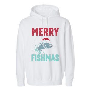 Merry Fishmas Funny Christmas For Family Fish Fisher Gift Garment-Dyed Fleece Hoodie