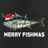 Merry Fishmas Funny Fish Fishing Fisherman Christmas Xmas 7 Panel Mesh Trucker Snapback Hat