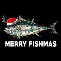 Merry Fishmas Funny Fish Fishing Fisherman Christmas Xmas Button