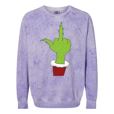 Middle Finger Funny Holiday Colorblast Crewneck Sweatshirt