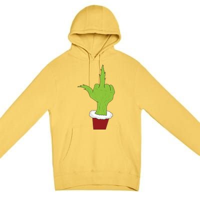 Middle Finger Funny Holiday Premium Pullover Hoodie