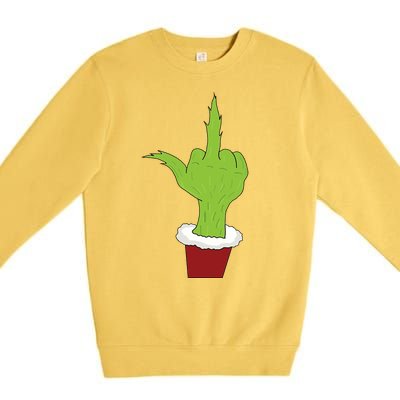 Middle Finger Funny Holiday Premium Crewneck Sweatshirt