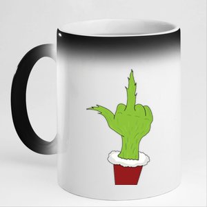 Middle Finger Funny Holiday 11oz Black Color Changing Mug