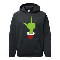 Middle Finger Funny Holiday Performance Fleece Hoodie