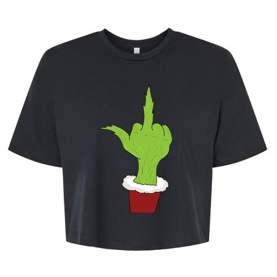 Middle Finger Funny Holiday Bella+Canvas Jersey Crop Tee