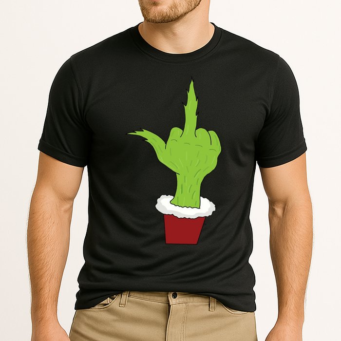Middle Finger Funny Holiday Cooling Performance Crew T-Shirt