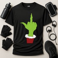 Middle Finger Funny Holiday Cooling Performance Crew T-Shirt
