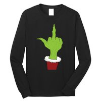 Middle Finger Funny Holiday Long Sleeve Shirt