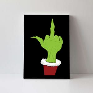 Middle Finger Funny Holiday Canvas