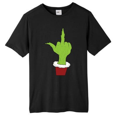 Middle Finger Funny Holiday Tall Fusion ChromaSoft Performance T-Shirt