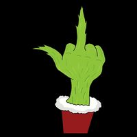 Middle Finger Funny Holiday Drawstring Bag