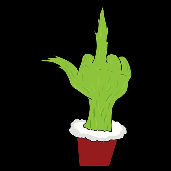 Middle Finger Funny Holiday Drawstring Bag