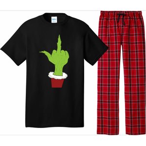 Middle Finger Funny Holiday Pajama Set