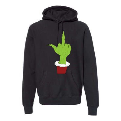 Middle Finger Funny Holiday Premium Hoodie