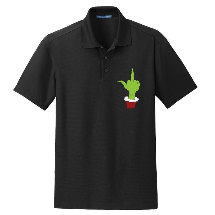 Middle Finger Funny Holiday Dry Zone Grid Polo