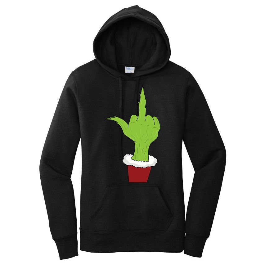 Middle Finger Funny Holiday Women's Pullover Hoodie