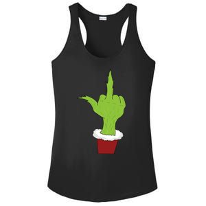 Middle Finger Funny Holiday Ladies PosiCharge Competitor Racerback Tank