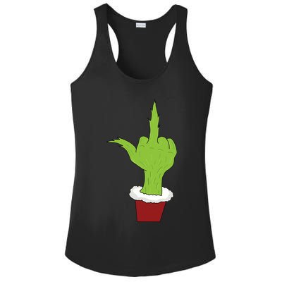 Middle Finger Funny Holiday Ladies PosiCharge Competitor Racerback Tank