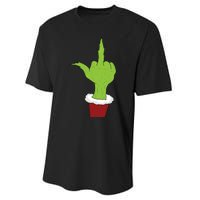 Middle Finger Funny Holiday Performance Sprint T-Shirt