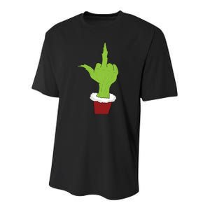 Middle Finger Funny Holiday Youth Performance Sprint T-Shirt