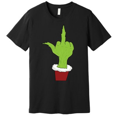 Middle Finger Funny Holiday Premium T-Shirt