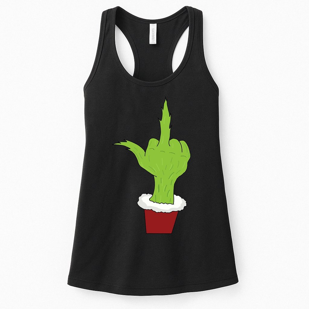 Middle Finger Funny Holiday Womens Tank Top