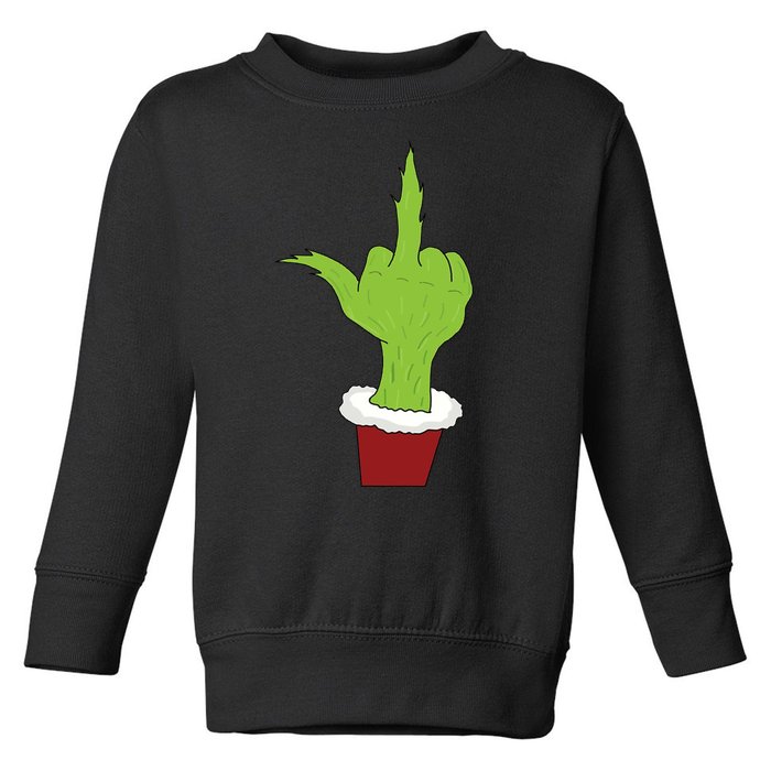 Middle Finger Funny Holiday Toddler Sweatshirt