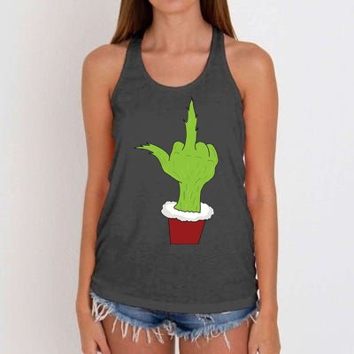 Middle Finger Funny Holiday Women's Knotted Racerback Tank