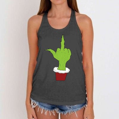 Middle Finger Funny Holiday Women's Knotted Racerback Tank