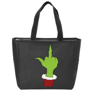 Middle Finger Funny Holiday Zip Tote Bag