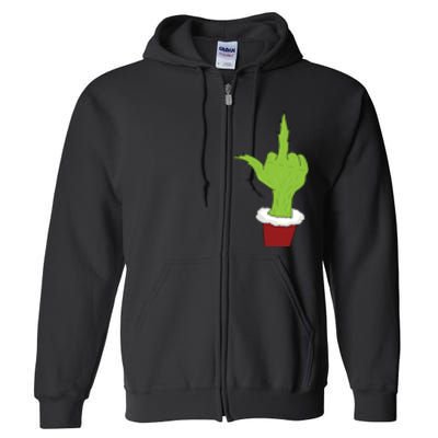 Middle Finger Funny Holiday Full Zip Hoodie