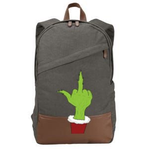 Middle Finger Funny Holiday Cotton Canvas Backpack