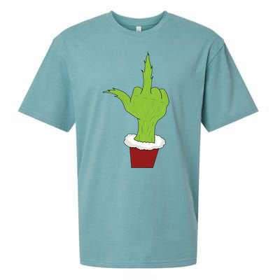 Middle Finger Funny Holiday Sueded Cloud Jersey T-Shirt