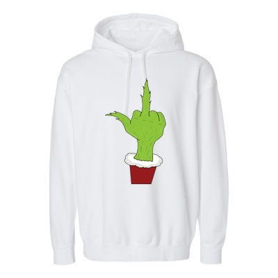 Middle Finger Funny Holiday Garment-Dyed Fleece Hoodie