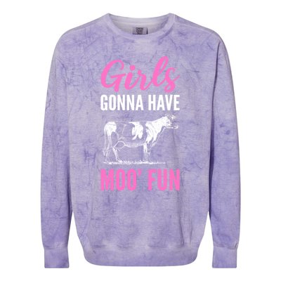 Moo Fun Farmhands Cool Gift Colorblast Crewneck Sweatshirt