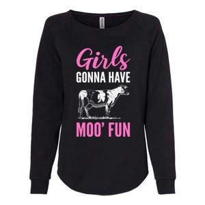 Moo Fun Farmhands Cool Gift Womens California Wash Sweatshirt