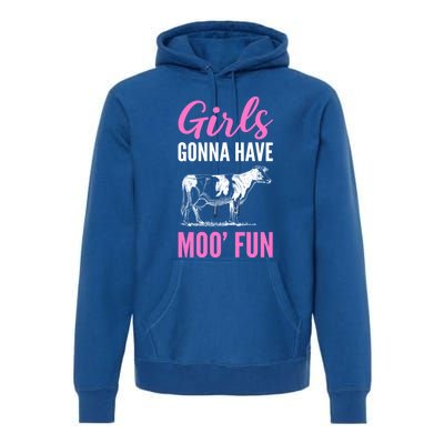 Moo Fun Farmhands Cool Gift Premium Hoodie