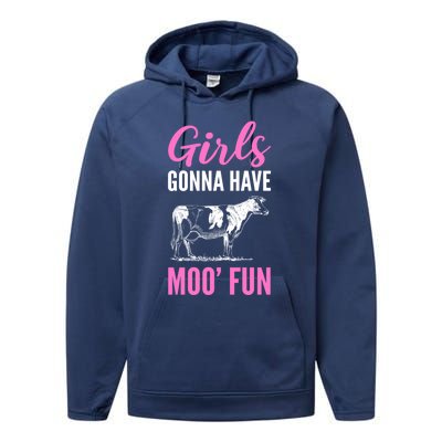 Moo Fun Farmhands Cool Gift Performance Fleece Hoodie