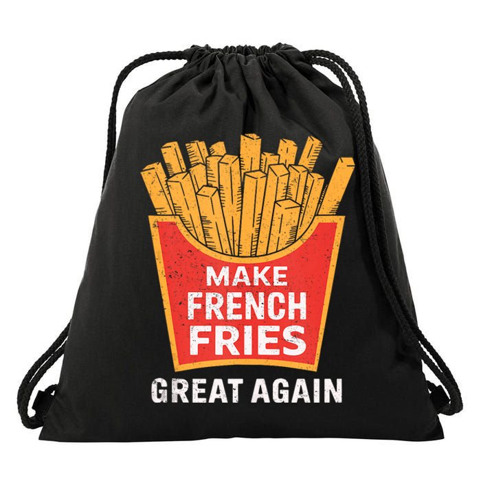 Make French Fries Great Again Donald Trump 2024 French Fry Drawstring Bag