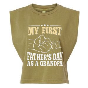 My First Fathers Day As A Grandpa Grandfather Fathers Day Garment-Dyed Women's Muscle Tee