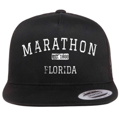 Marathon Florida FL Vintage Flat Bill Trucker Hat