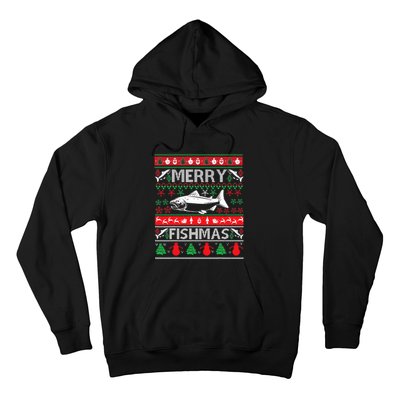 Merry Fishmas Fishing Ugly Christmas Sweater Hoodie