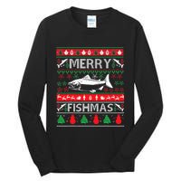 Merry Fishmas Fishing Ugly Christmas Sweater Tall Long Sleeve T-Shirt