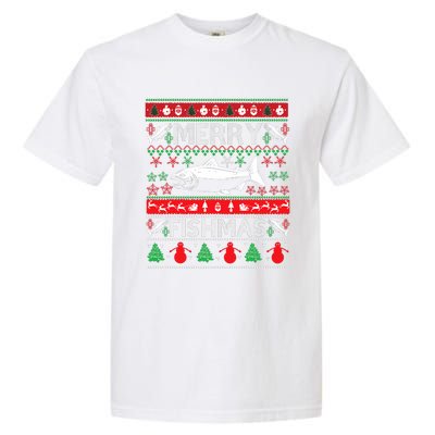 Merry Fishmas Fishing Ugly Christmas Sweater Garment-Dyed Heavyweight T-Shirt