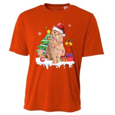 Meowy Feline Festivities Merry Catmas Christmas Cat Cute Gift Cooling Performance Crew T-Shirt