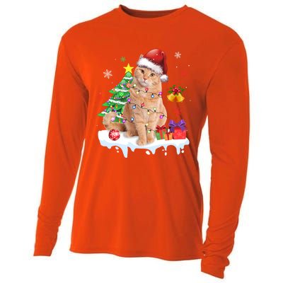 Meowy Feline Festivities Merry Catmas Christmas Cat Cute Gift Cooling Performance Long Sleeve Crew